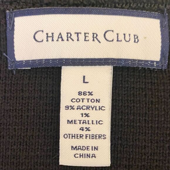 Charter Club Crew Neck Cardigan Knit Sweater Full Zip Womens Size Large - Picture 4 of 5